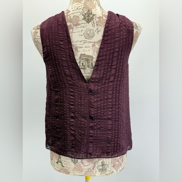 FRAME Deep eggplant sleeveless halter neck blouse size XS - Picture 6 of 15